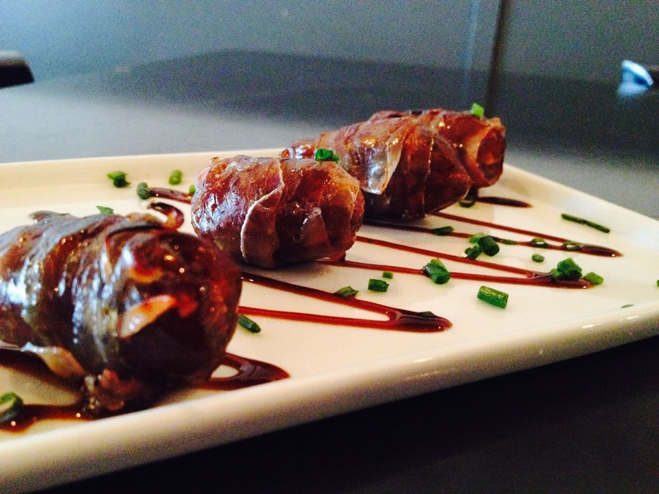 Prosciutto-wrapped Medjool dates at Vintage Enoteca in Los Angeles (Courtesy of the restaurant)