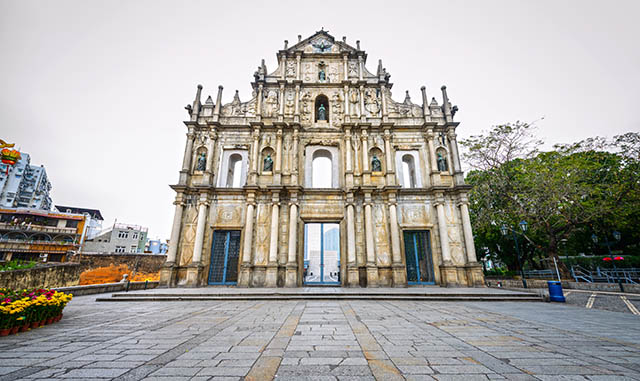 What used to be the Church  of Mater Dei and St. Paul’s College is now a facade known as the Ruins of St. Paul’s. 